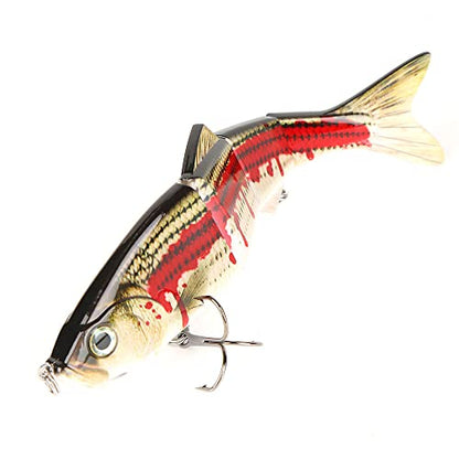 10in Multi Jointed Swimbait Fishing Lures Bait,4 Segment Big Giant Sinking Fishing Bass Lures,Crankbaits Swimbaits with Treble Hook - color: 10in,4.76oz-Color G
