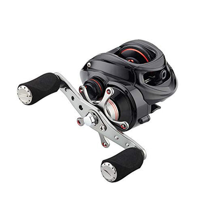Fishdrops Baitcaster Reel Ultra-Light Baitcasting Fishing Reel, 7.0:1 Gear Ratio, 12.12LB Drag Magnetic Brake, Smooth 11+1BB, Freshwater & Saltwater and Affordable Low Profile Bait Caster Reel - color: Right Handle-Red Color