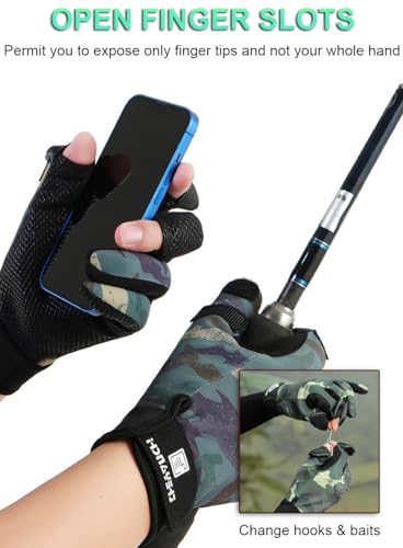 SUJAYU Fullfinger Fishing Gloves Men & Women, Ice Fishing Gear Hunting Gloves for Men Cold Weather, Kayak Glove Fishing Glove Cold Weather Hunting Gear Cold Weather Fishing Gear - color: Camo Grey, size: X-Large