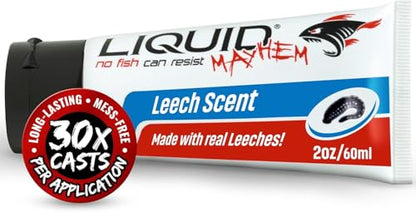 Liquid Mayhem Leech Fish Attractant Gel 60 ml / 2 oz · 60 Uses – Real Anchovy Bait & Aminos | UV-Enhanced Long-Lasting Gel – All Lure Types - size: 1-Pack