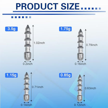 Fishing Weights Sinkers for Bass Fishing Tackle Insert Sinker for Fishing Lures Lead Fishing Nail Weight for Plastic Worm Soft Plastic Baits Neko Rig Wacky Rig Size 1/32oz 1/25oz 1/16oz 1/8oz - size: 3.5g - 25 PACK