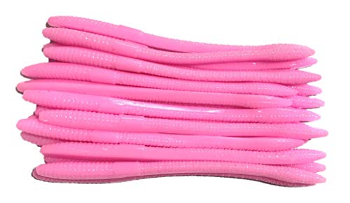 20 Pcs 6.25" Drop Shot Finesse Worms (Scented, Floats) Soft Plastic Baits for Bass Fishing - color: Bubblegum