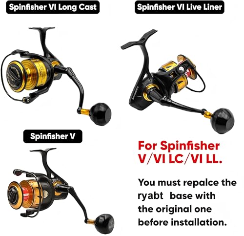 38mm Aluminum Fishing Reel Handle Knob, Lightweight Saltwater-Grade Reel Handle Replacement Compatible with Popular Spinning Reels, Ergonomic Hollow Grip for Freshwater & Saltwater Anglers