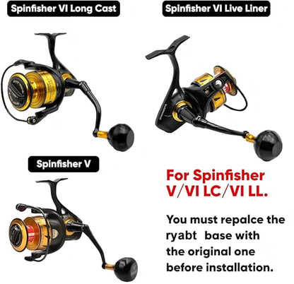 38mm Aluminum Fishing Reel Handle Knob, Lightweight Saltwater-Grade Reel Handle Replacement Compatible with Popular Spinning Reels, Ergonomic Hollow Grip for Freshwater & Saltwater Anglers