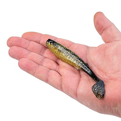 Berkley Gulp! Alive! Paddleshad Fishing Soft Bait - color: Black Gold, size: 5in - Pint 4x7