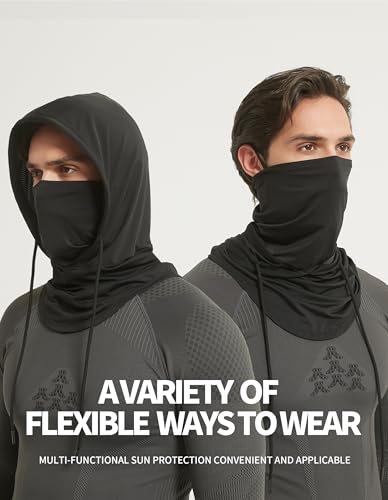 Vimnunts Sunproof Balaclavas Summer Cooling Face Mask Breathable Full Head Mask UV Protection Hood - color: Black