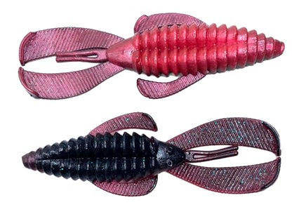 Phat Pak Baits - Swamp Monster Rage Bug Style Plastic Beaver Creature Bait Punching Bass Fishing Lure 20ct 4" - color: Cherry Red Pearl