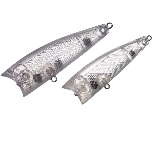 20PCS Unpainted Blanks Bait 2.56in/2.95in Topwater Rattle Popper DIY Handmade Artificial Fishing Lure Tackle