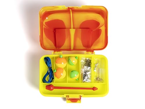 Catch Co Mystery Tackle Box Bank Fishing Essentials - 88 Pieces - Small Tackle Box - color: Orange