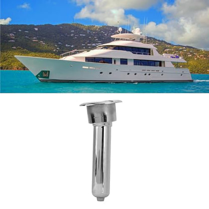 Heavy Duty Stainless Steel Deluxe Rod Holders, 2 in 1 Flush Mount Fishing Rod Pole Holders, 0 15 30 Degree Boat Fishing Rod Cup Holder 280mm Round Top Cup Holder for Yacht Ship - style: 15 Degrees