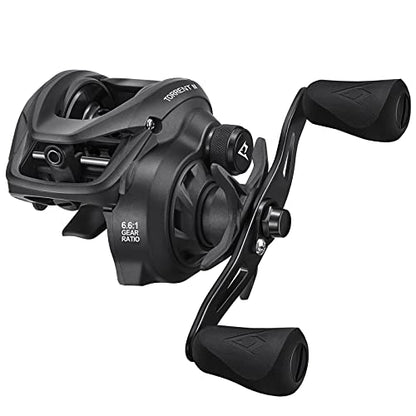 Piscifun Torrent II Baitcasting Reel, 20LB Drag, Magnetic Brake | Smooth casting, 6+1 bearings, 6.75 oz body, 6.6/8.1 ratios,low-profile body - color: Grey-Left Hand Retrieve, size: 6.6:1 Gear Ratio