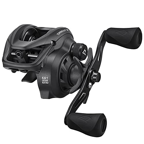 Piscifun Torrent II Baitcasting Reel, 20LB Drag, Magnetic Brake | Smooth casting, 6+1 bearings, 6.75 oz body, 6.6/8.1 ratios,low-profile body - color: Grey-Left Hand Retrieve, size: 6.6:1 Gear Ratio