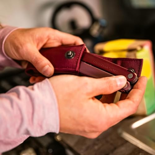 LEATHERMAN, Bond, 14-in-1 Lightweight Multi-tool for Camping, Hiking & Everyday Carry (EDC), Made in USA, Heathered Cranberry - color: Heathered Cranberry