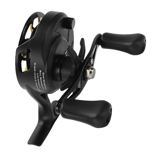 Keenso Ice Fishing Reel,Magnetic Drop System Inline Ice Fishing Reel 3.0:1 High Speed for Deep Sea River Lake