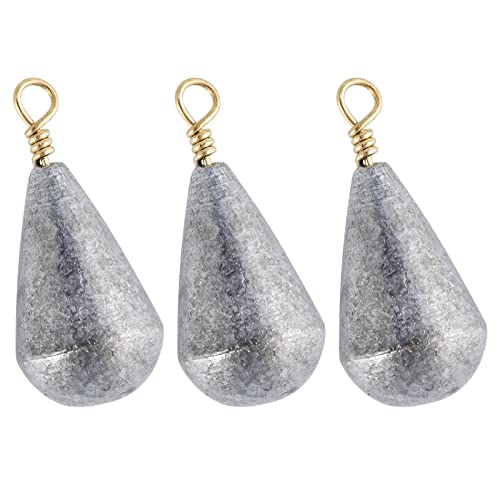 Dr.Fish 30 Pack Bass Casting Sinker Weights Lead Bell Drop Shot Weights with Brass Swivels Weight Freshwater Fishing Lead Sinker - size: 1/8oz-30 Pack