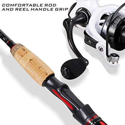 Sougayilang Spinning Combo, Medium Heavy Fishing Pole and 2000 Spinning Reel Set, Fishing Rod and Reel Commbo for Bass Fishing Tackle - color: B: Pearl White, size: 6.9ft & Spinning Reel