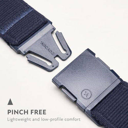 Arcade Belts A2 Unisex Adventure Belt: Heavy Duty Stretch, Metal Free Buckle - color: Atlas - Navy, size: Long (Up to 50"); 1.5" Wide