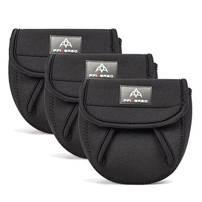 PFIERSO 3Pcs Fishing Spinning Reel Covers Bag Baitcasting Trolling Fishing Reel Protective Case Pouch Sleeve Gloves Fishing Bags Fits 1000-8000 Series Reel 3Size (Meidum-3Pack) - color: Meidum-3Pack