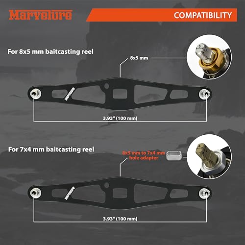 Non-Slip Power Handle 3.94'' (100 mm) Compatible for Shimano SLX Tranx, Daiwa Tatula Zillion, Abu Garcia Revo, 13 Fishing Baitcasting Reels - color: Black TPE, size: 7x4 mm