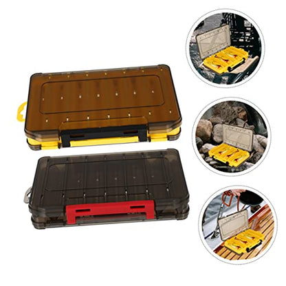 UKCOCO 2Pcs Fishing Lure Case Durable Multi Grid Fishing Gear Box for and Organization of Baits Hooks and Tackle Outdoor Fishing Accessories