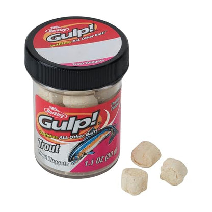 Berkley Gulp! Trout Nuggets Dough Bait, Scented and Flavored Soft Bait for Freshwater Fishing, Designed to Attract Trout, High Visibility - color: Marshmallow Cluster