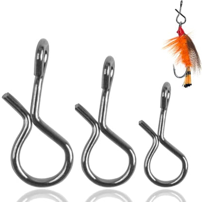 150pcs Fly Fishing Snaps Stainless Steel Quick Change Lure Clips Fast Snaps | No Knot Snap Lure Connector for Flies Jigs Lures Hooks, Micro Fly Swivels Snaps for Fly Fishing Trout Fishing 3 Sizes