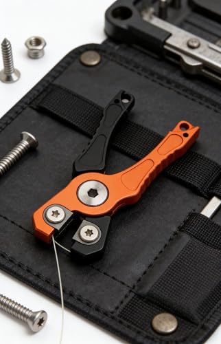 Multi-Use Mini Aluminum Alloy Fishing Cutter, Compact Scissors for Braided Lures, Outdoor Camping & Fishing ORANGE