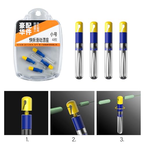 4Pcs Detachable Fish Float Rest Silicone Bobbers Holder Quick Replacement Rotations Fish Float Seats Fishing Tackle, large
