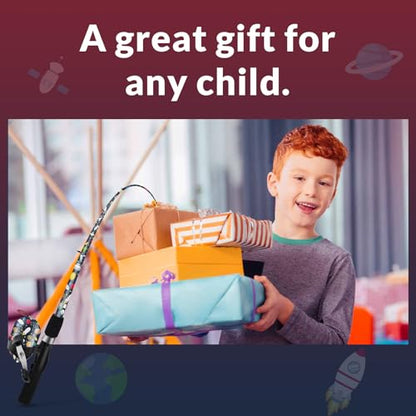 Kids Fishing Pole Set, Portable Telescopic Kids Fishing Poles for Boys and Girls Ages 4-8, Universe Trave-Themed