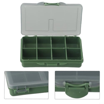 Fishing Tackle Box for Carp Fishing, Small Bait Storage Container with 1-8 Compartments, PP Polymer Lure Organizer and Rig Case, Green(A) - size: A