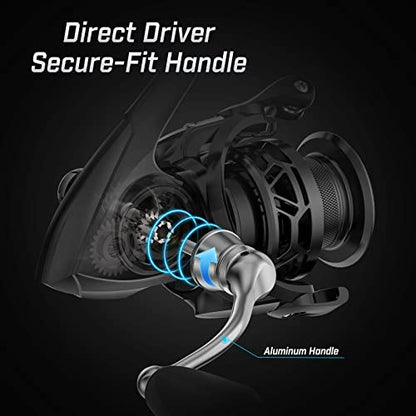 Piscifun Carbon X II Ultralight Spinning Reel, Light to 5.5oz | 10+1 BB, upgraded carbon frame rotor, 22lb Max Drag, 5.5oz lightweight design, smooth freshwater fishing performance - size: 1000