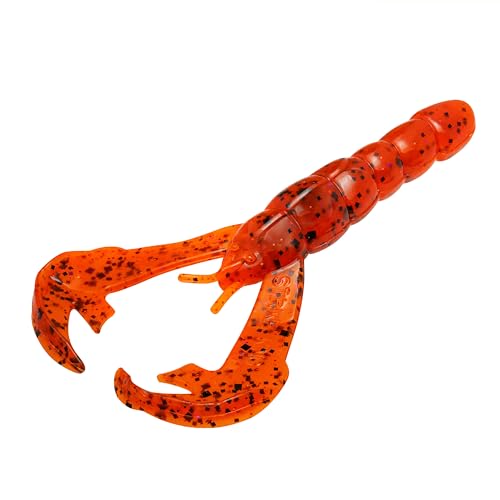 Strike King Rage Craw 4-Inch Fishing Lure, Soft Plastic Grub, Unique Design, Realistic Pincers, Slender Body, 4-Inches, 7-Pack
