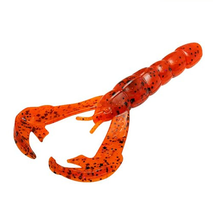 Strike King Rage Craw 4-Inch Fishing Lure, Soft Plastic Grub, Unique Design, Realistic Pincers, Slender Body, 4-Inches, 7-Pack