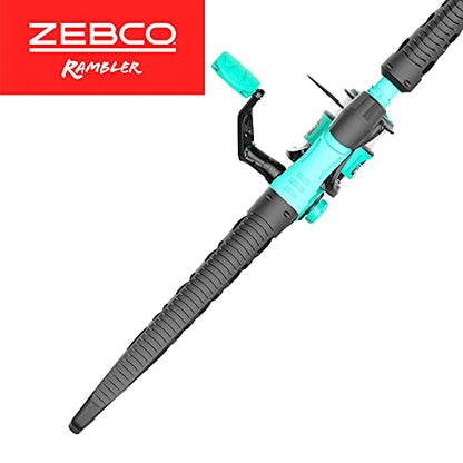 Zebco Rambler Fishing Reel and Rod Combo, Durable Fiberglass Rod with Built-in Carabiner, Patented No-Tangle Reel, Pre-Spooled with 8-Pound Zebco Fishing Line - style: Spinning Reel - 2pc Rod