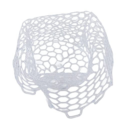 Fly Fishing Landing Net, Collapsible Clear Rubber Replacement Bag with Soft Mesh for Angler, White 21cm Depth