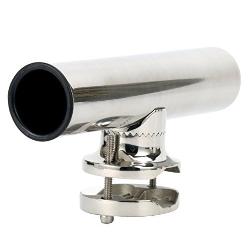 Amarine Made (2x) Stainless Rail Mount Clamp on Fishing Rod Holder for Rails 1-1/4" to 2"