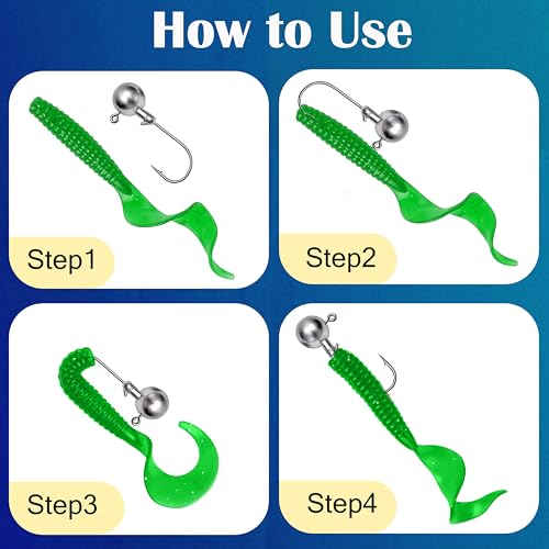 Round Lead Jig Head Hooks for Freshwater & Saltwater Fishing with Fishing Box 1/32 1/16 1/8 1/4 1/2oz - size: 1/4oz-50pcs