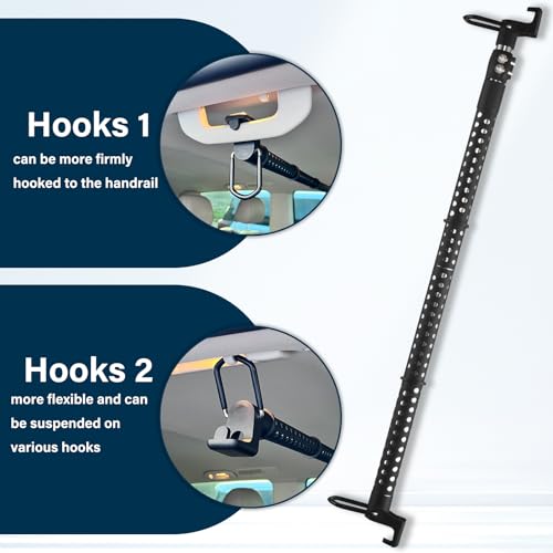 Car Clothes Hanger Bar Heavy Duty, Clothing Racks for Hanging Clothes in Car Telescoping 34-54inch Car Clothes Rack Suitable for Cars Trucks SUVs. (34-53inch) - size: 34-53inch