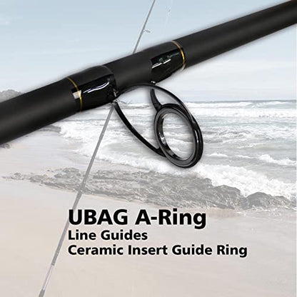 Fiblink Surf Fishing Rod 2 Piece/3 Piece Portable Travel Spinning Rod Saltwater Surf Rod (9'/10'/10'6"/12') - style: Spin-9'-2pc
