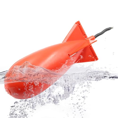 Carp Fishing Tackle, 5.5x5.5x14.5cm Rocket Shape Spod Fishing Feeders | Float Lure Bait Holder Container, Spomb Pellet Feeders for Position Outdoor Tools - color: Red