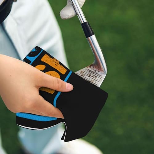 NIENIE Less Talk More Fishing Golf Towel 16 x 24 Inch Golf Towels for Golf Bags with Carabiner Clip Microfiber Sports Golf Towel Men Women Golf Accessories