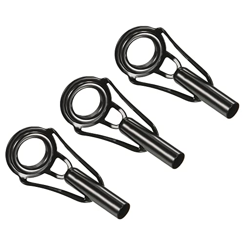 PATIKIL Tube Dia Fishing Rod Tips Repair Kit, Stainless Steel Black Guide Ring for Fishing - size: 3.8mm