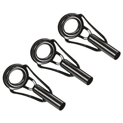 PATIKIL Tube Dia Fishing Rod Tips Repair Kit, Stainless Steel Black Guide Ring for Fishing - size: 3.8mm