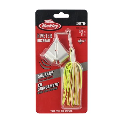 Berkley Skirted Riveter Fishing Buzzbaits - color: White Chartreuse, size: 3/8 oz