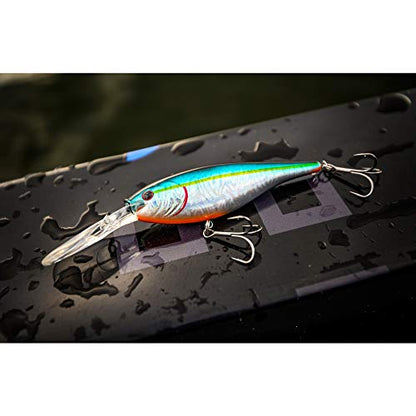 Berkley Flicker Shad Fishing Lure, Black Silver Flash, 5/16 oz, 2 3/4in | 7cm Crankbaits, Size, Profile and Dive Depth Imitates Real Shad, Equipped with Fusion19 Hook - color: Black Silver Flash, size: 2 3/4in - 5/16 oz