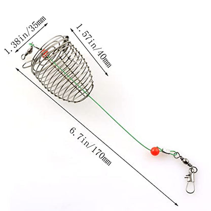6pcs Stainless Steel Wire Carp Fishing Bait Feeder Basket Holder Fishing Tackle Accessories