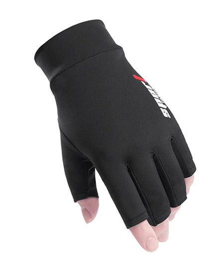 Anti-Slip Strips Cycling Gloves for Men/Women Half Finger UV Protection Driving Glove for Outdoor - color: Black