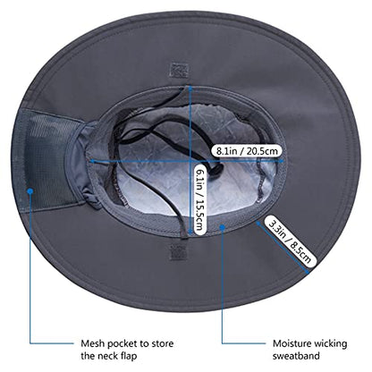 BASSDASH UPF 50+ Sun Fishing Hat Water Resistant with Detachable Neck Flap - color: Autumn Forest