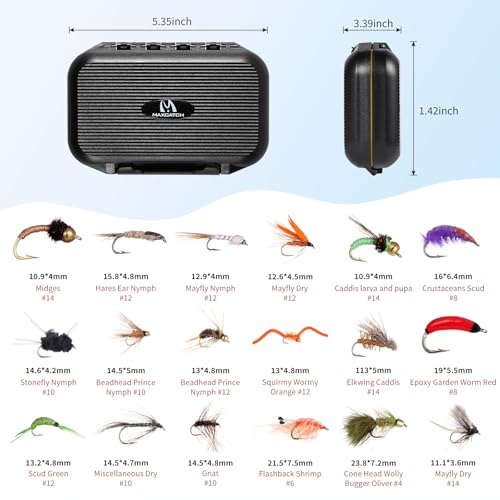 Maxcatch Extreme-X Fly Fishing Rod and Reel Combo, 3-8wt Complete Starter Fishing Outfit with Fly Box, Flies, Rod Clip Holder, Rod Case, Extra Tip Section - size: 5wt-9' 4pc Rod, 5/6wt Reel