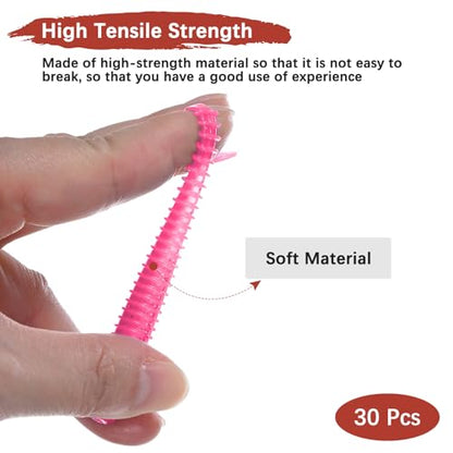 Soft Fishing Lures - Paddle Tail Swim Bait for Bass, Trout in Saltwater & Freshwater - Rigged with Hooks - Durable ABS Plastic - color: Pink, size: 2.56"